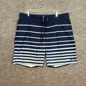 Vineyard Vines Navy and Light Blue Striped Swim Trunks